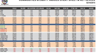 Commodities & Equity Indices Cheat Sheet & Key Levels 02-10-2015
